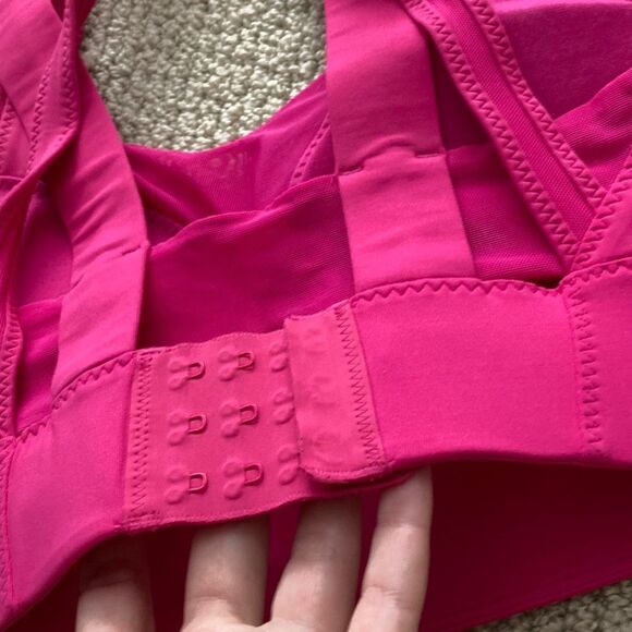 NEW LULULEMON Oxygen Bra Long Line Raspberry Pink Size 4 High Support Mesh NWOT - Picture 10 of 13